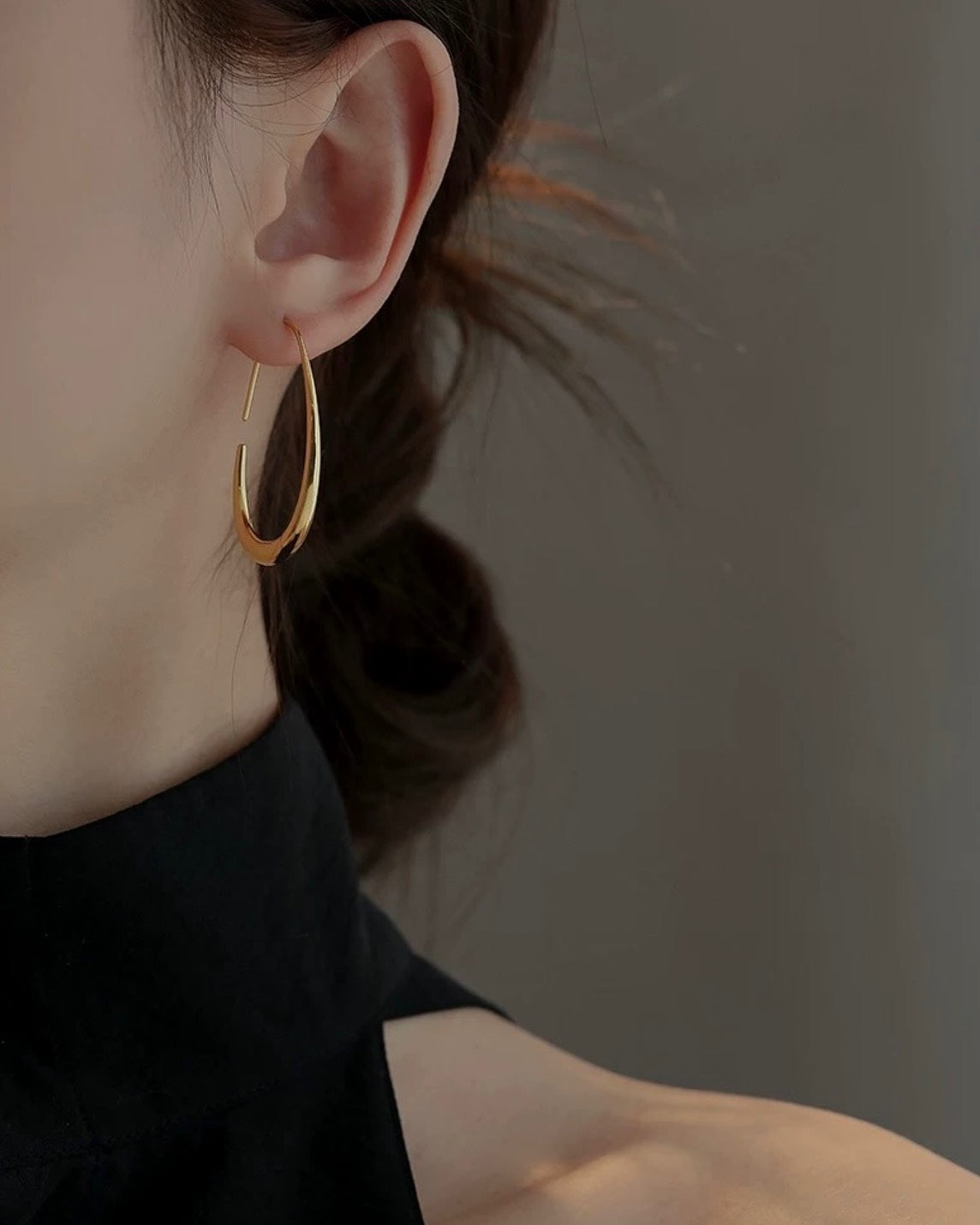 シンプルライン フープピアス