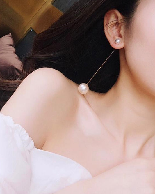 クラシカルパール ロングチェーンイヤリング