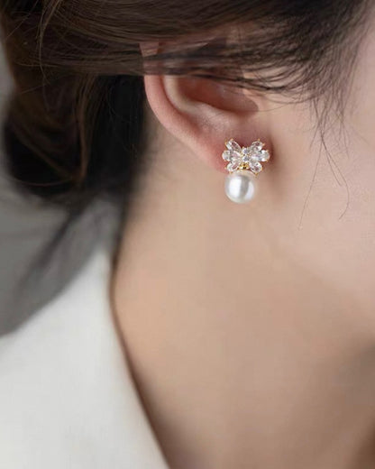 フラワージュエリーパールピアス