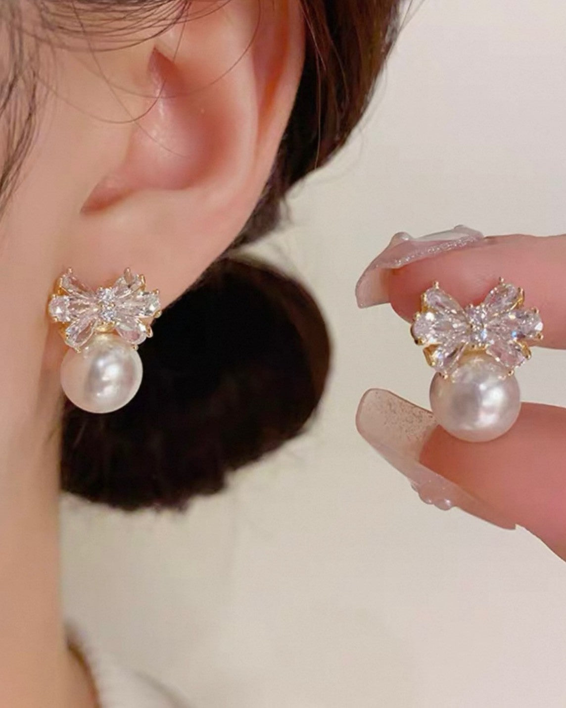 フラワージュエリーパールピアス