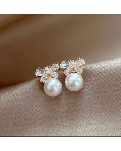 フラワージュエリーパールピアス