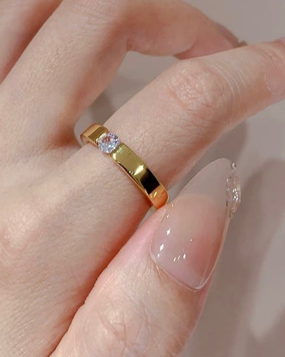 ワンポイントストーンリング