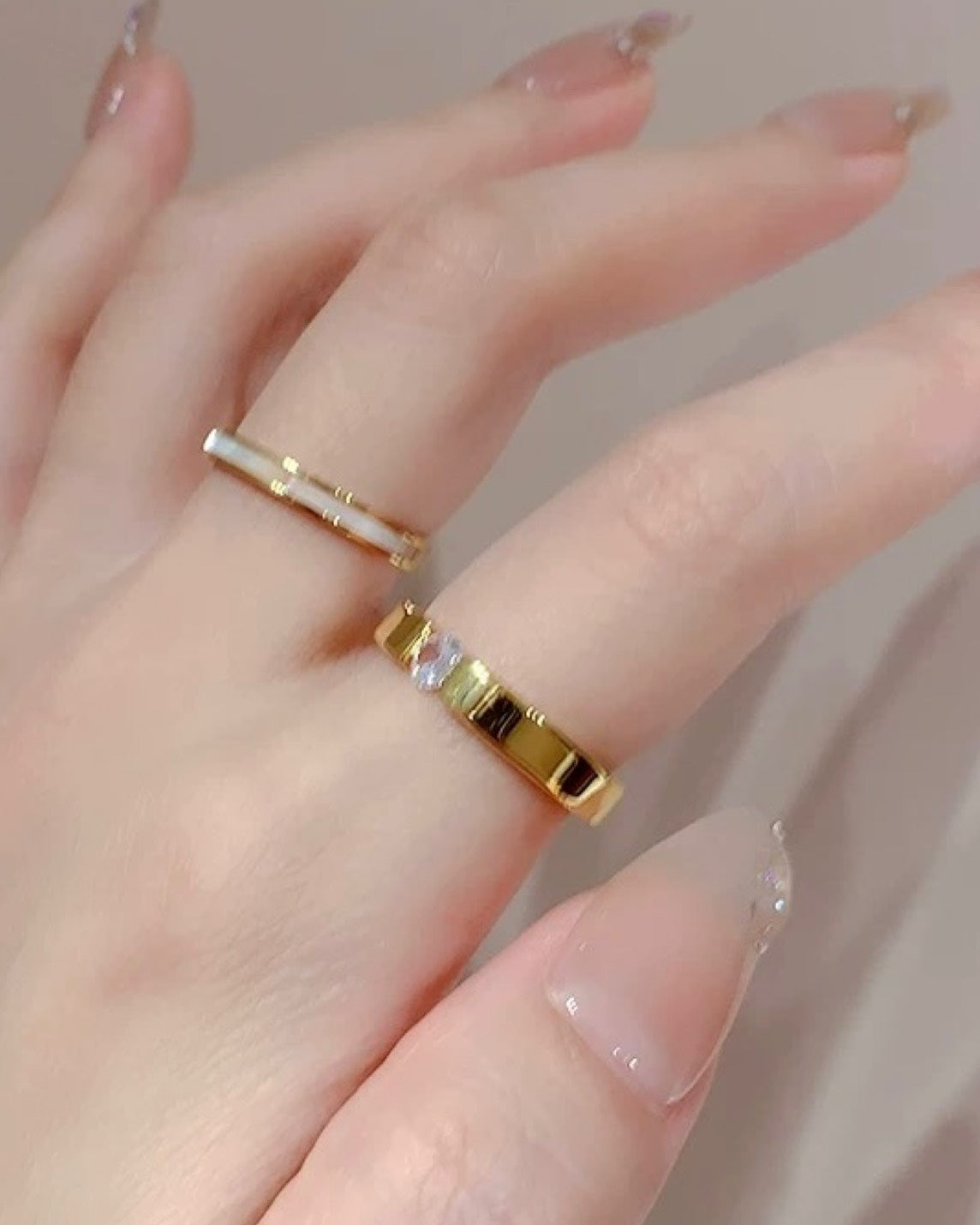 ワンポイントストーンリング