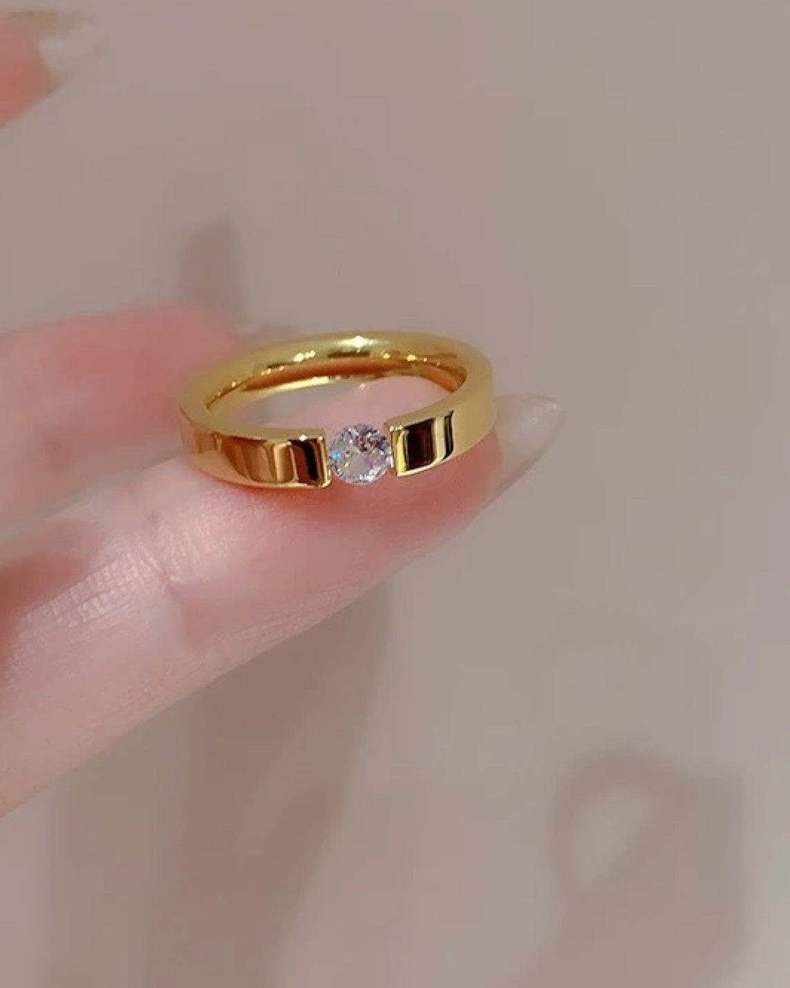 ワンポイントストーンリング