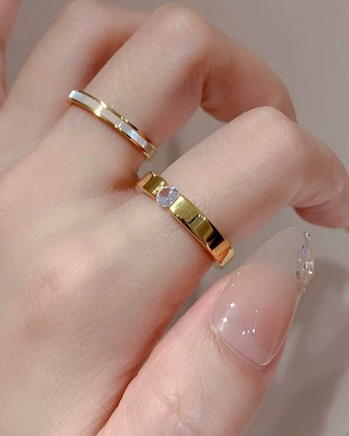 ワンポイントストーンリング