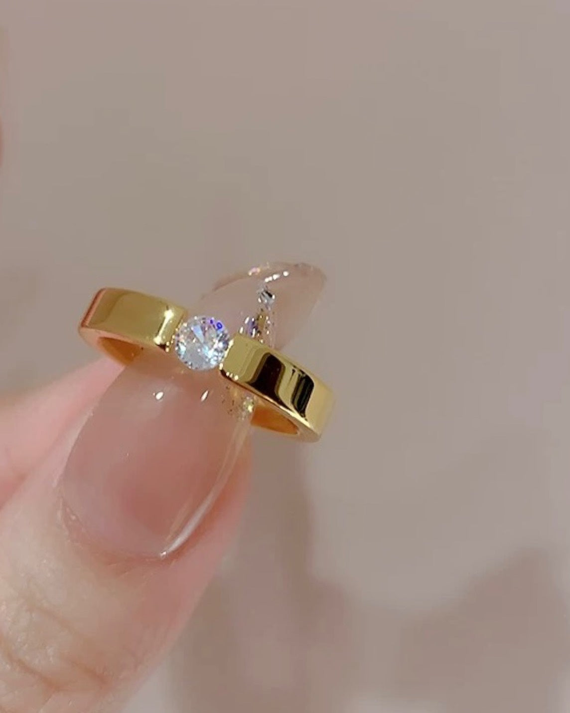 ワンポイントストーンリング