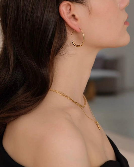 シンプルライン フープピアス