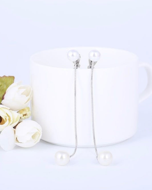 クラシカルパール ロングチェーンイヤリング