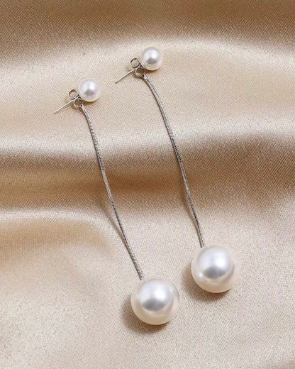 クラシカルパール ロングチェーンイヤリング