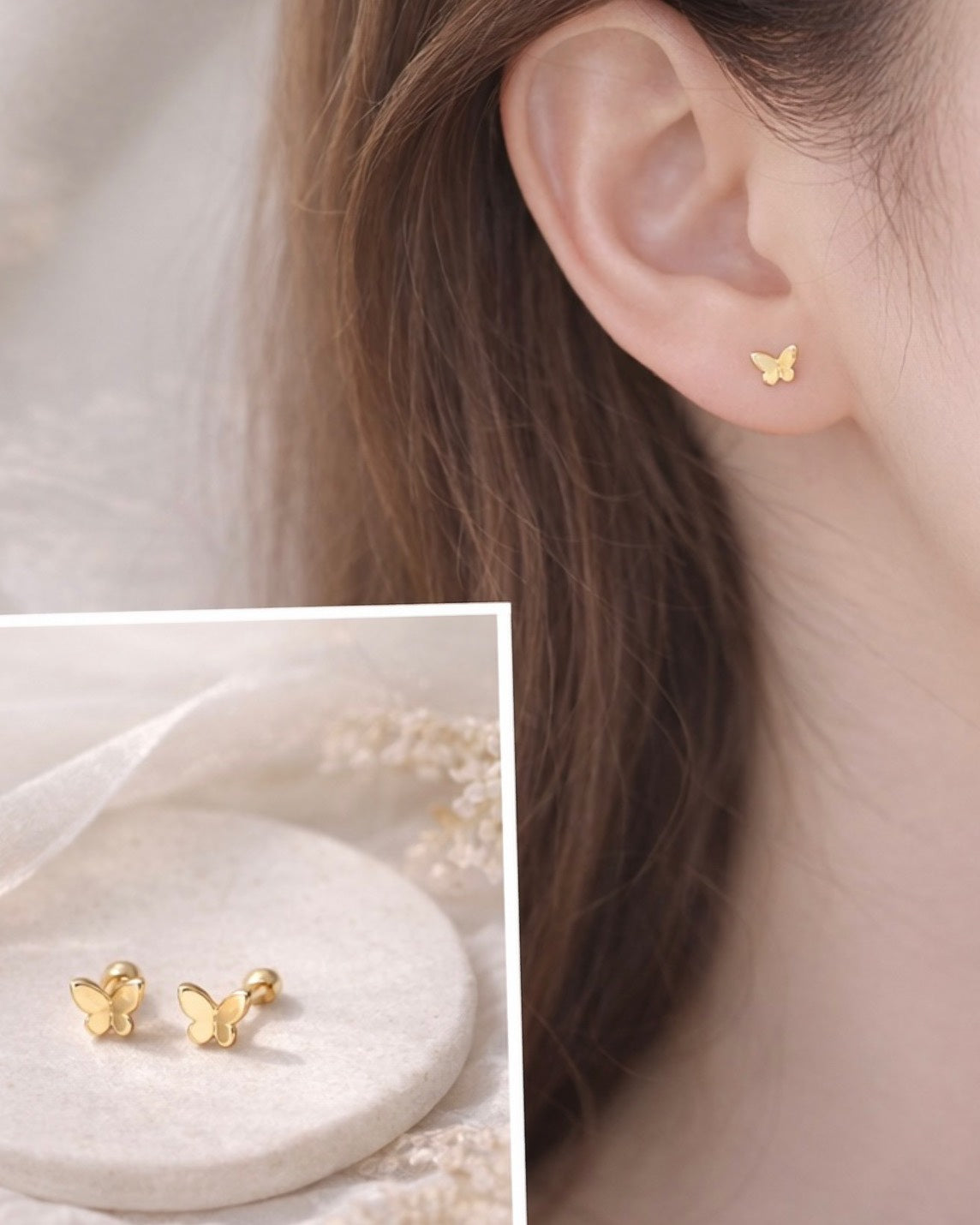 華奢バタフライミニピアス