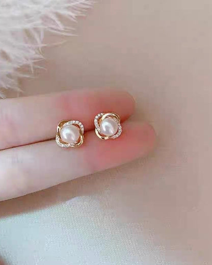 パール フラワー ピアス