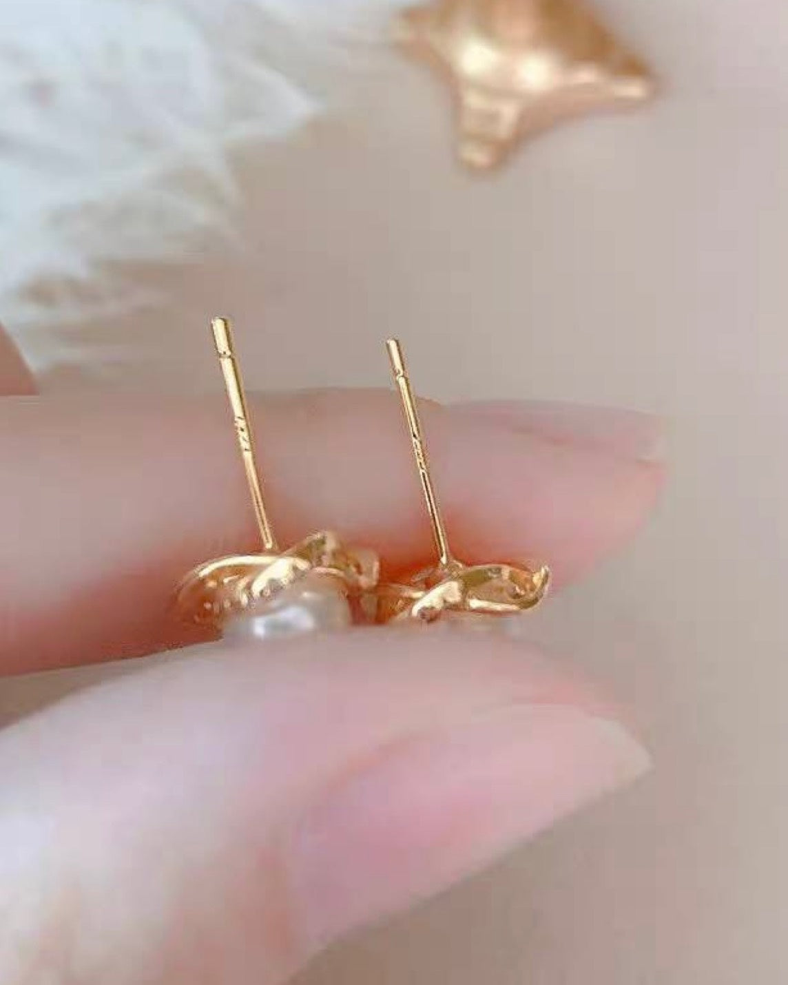パール フラワー ピアス