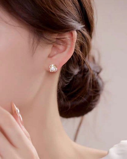 パール フラワー ピアス