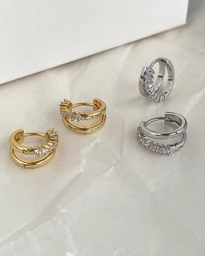 ダブルライン フープピアス