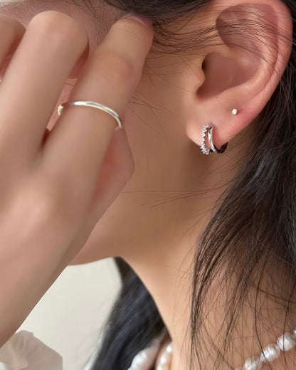 ダブルライン フープピアス