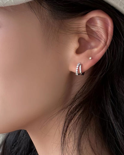 ダブルライン フープピアス